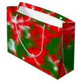 Abstract rood, wit en groen groot cadeauzakje (Achterkant Gekanteld)