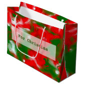 Abstract rood, wit en groen groot cadeauzakje (Voorkant Gekanteld)