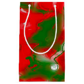 Abstract rood, wit en groen klein cadeauzakje (Voorkant)