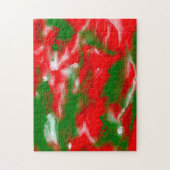 Abstract rood, wit en groen legpuzzel (Verticaal)