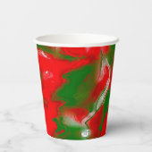 Abstract rood, wit en groen papieren bekers (Achterkant)