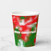 Abstract rood, wit en groen papieren bekers (Voorkant)