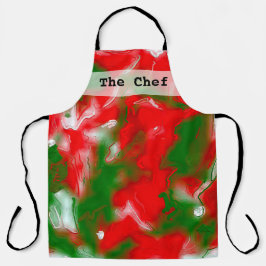 Abstract rood, wit en groen schort