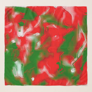 Abstract rood, wit en groen sjaal