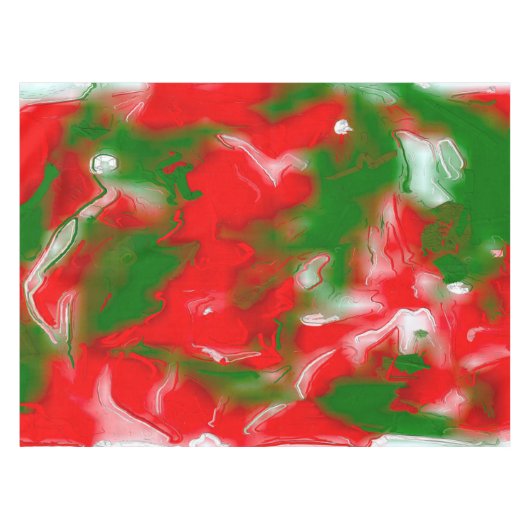 Abstract rood, wit en groen tafelkleed (Voorkant (Horizontaal))
