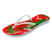 Abstract rood, wit en groen teenslippers (Schuin)