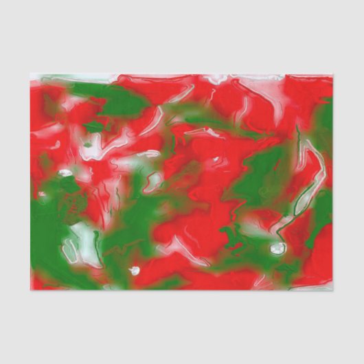 Abstract rood, wit en groen tissuepapier (Voorkant)