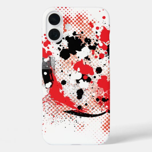 Abstract rood wit en zwart schilderplaatje Case-Mate iPhone case (Achterkant)
