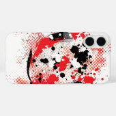 Abstract rood wit en zwart schilderplaatje Case-Mate iPhone case (Achterkant (horizontaal))