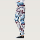 Abstract rood-wit-mineralen Agate Art Patroon Leggings (Links)