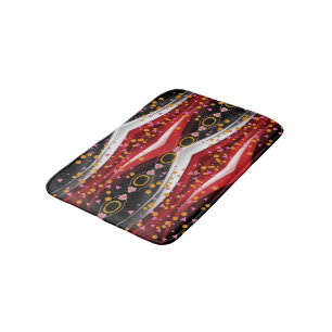 Abstract Rood Wit Zwart Douche Mat badkamer