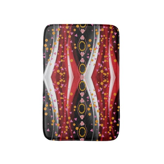 Abstract Rood Wit Zwart Douche Mat badkamer (Voorkant Verticaal)