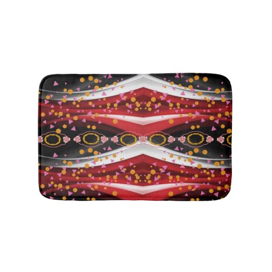 Abstract Rood Wit Zwart Douche Mat badkamer (Voorkant)