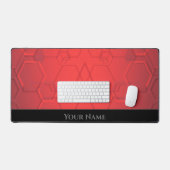 Abstract rood zeshoekig vormpatroon rood en zwart bureaumat (Keyboard & Muis)
