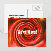 Abstract rood zet Nieuw Adres Aankondigingskaart (Voorkant / Achterkant)