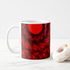 Abstract rood zonontwerp koffiemok