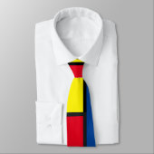 Abstract rood, zwart, blauw en geel stropdas (Gebonden)