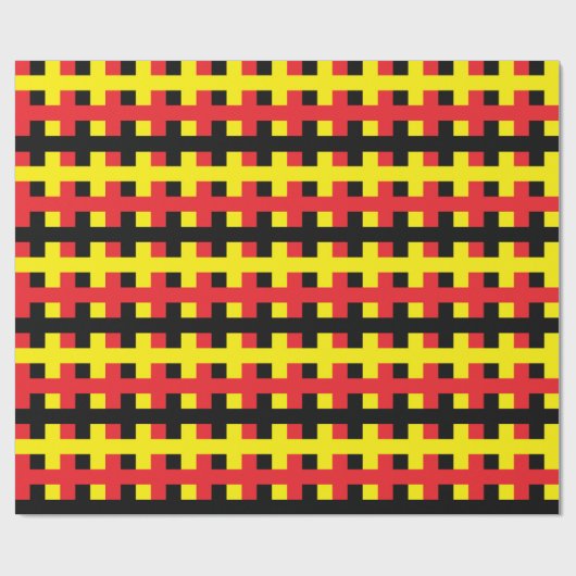 Abstract rood, zwart en geel cadeaupapier (Vlak)