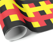 Abstract rood, zwart en geel cadeaupapier (Rol Hoek)