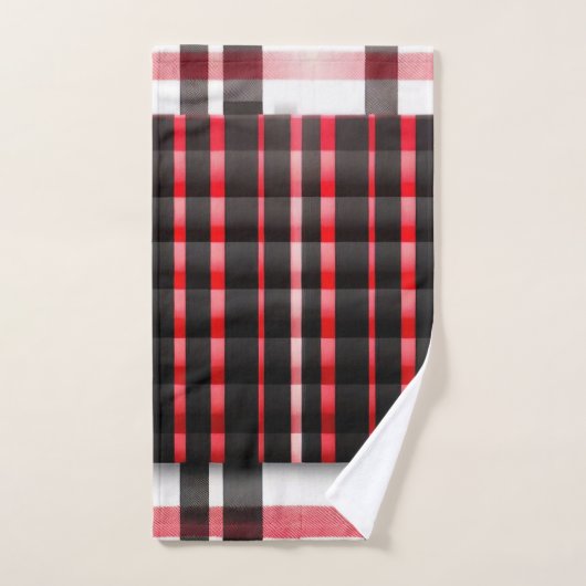 Abstract rood zwart geplakt modern Collectie Bad Handdoek (Handdoek)