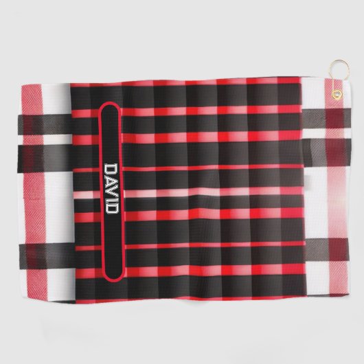 Abstract rood zwart geplakt modern Collectie Golfhanddoek (Horizontaal)