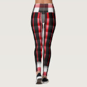 Abstract rood zwart geplakt modern Collectie Leggings (Achterkant)