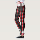 Abstract rood zwart geplakt modern Collectie Leggings (Links)