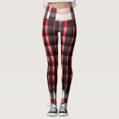 Abstract rood zwart geplakt modern Collectie Leggings (Voorkant)
