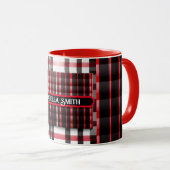 Abstract rood zwart geplakt modern Collectie Mok (Voorkant rechts)