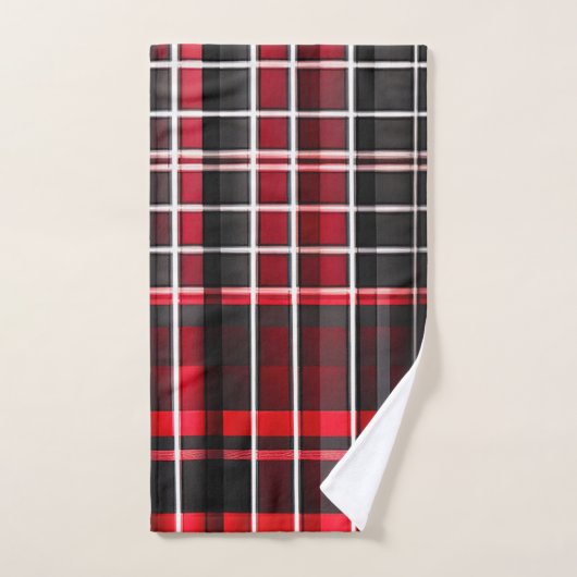 Abstract rood zwart geplakt Populair Collectie Bad Handdoek (Handdoek)