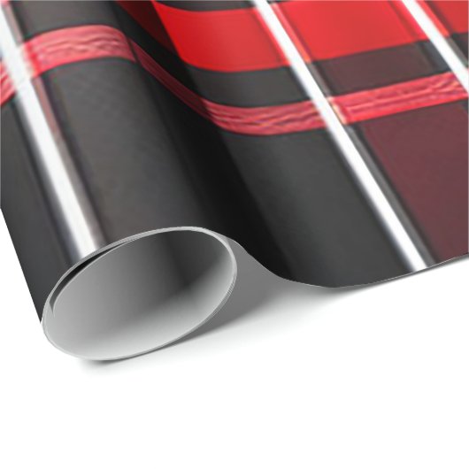 Abstract rood zwart geplakt Populair Collectie Cadeaupapier (Rol Hoek)