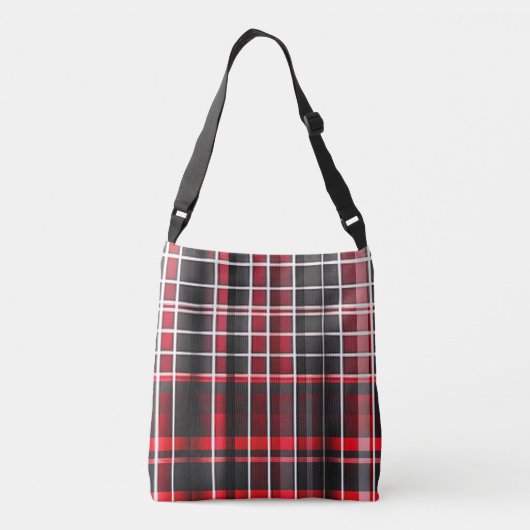 Abstract rood zwart geplakt Populair Collectie Crossbody Tas (Achterkant)