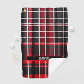 Abstract rood zwart geplakt Populair Collectie Golfhanddoek (Insitu)