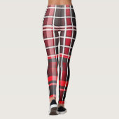 Abstract rood zwart geplakt Populair Collectie Leggings (Achterkant)