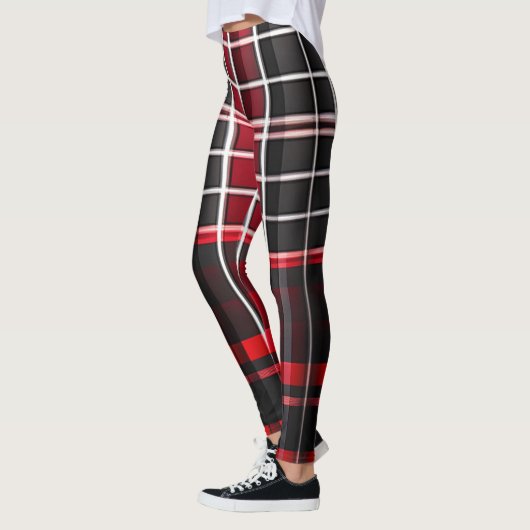 Abstract rood zwart geplakt Populair Collectie Leggings (Links)