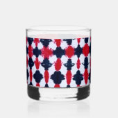 Abstract rood zwart modern rotsglas whisky glas (Voorkant)