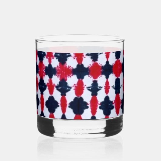 Abstract rood zwart modern rotsglas whisky glas (Voorkant)