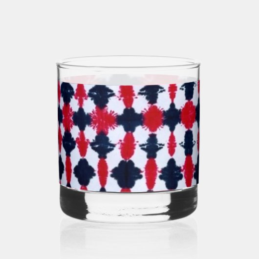 Abstract rood zwart modern rotsglas whisky glas (Achterkant)