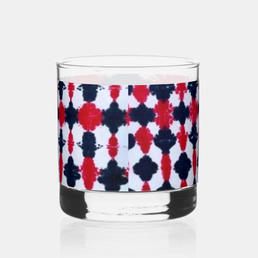 Abstract rood zwart modern rotsglas whisky glas (Rechts)