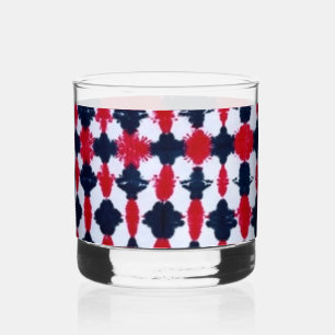 Abstract rood zwart modern rotsglas whisky glas