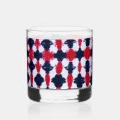Abstract rood zwart modern rotsglas whisky glas (Achterkant)