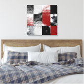 Abstract rood zwart steen afwerking collage kunstw canvas afdruk (Insitu (Slaapkamer))