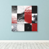 Abstract rood zwart steen afwerking collage kunstw canvas afdruk (Insitu (Houten vloer))