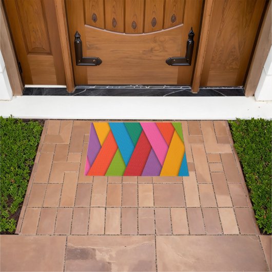 Abstract Rood Zwart Wit Deurmat (Buiten)