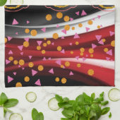 Abstract Rood Zwart Wit Keuken Handdoek (Gevouwen)