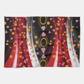 Abstract Rood Zwart Wit Keuken Handdoek (Horizontaal)