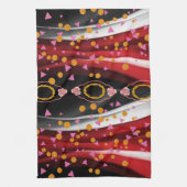 Abstract Rood Zwart Wit Keuken Handdoek (Verticaal)
