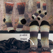 Abstract roodbruin roestig sokken