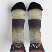 Abstract roodbruin roestig sokken (Top)