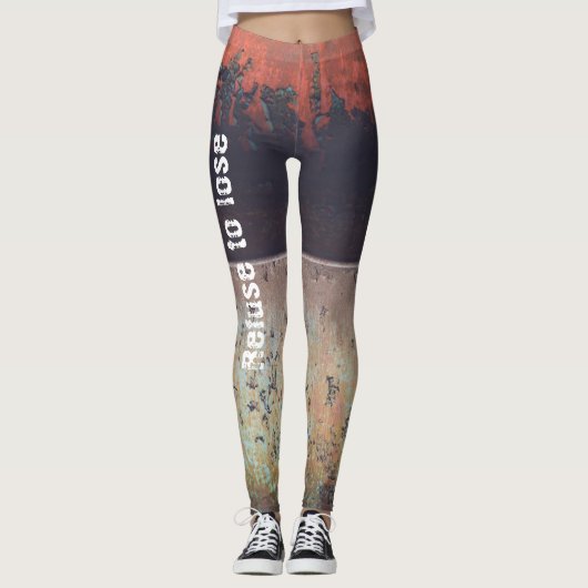 Abstract roodbruine roestroestvrij leggings (Voorkant)